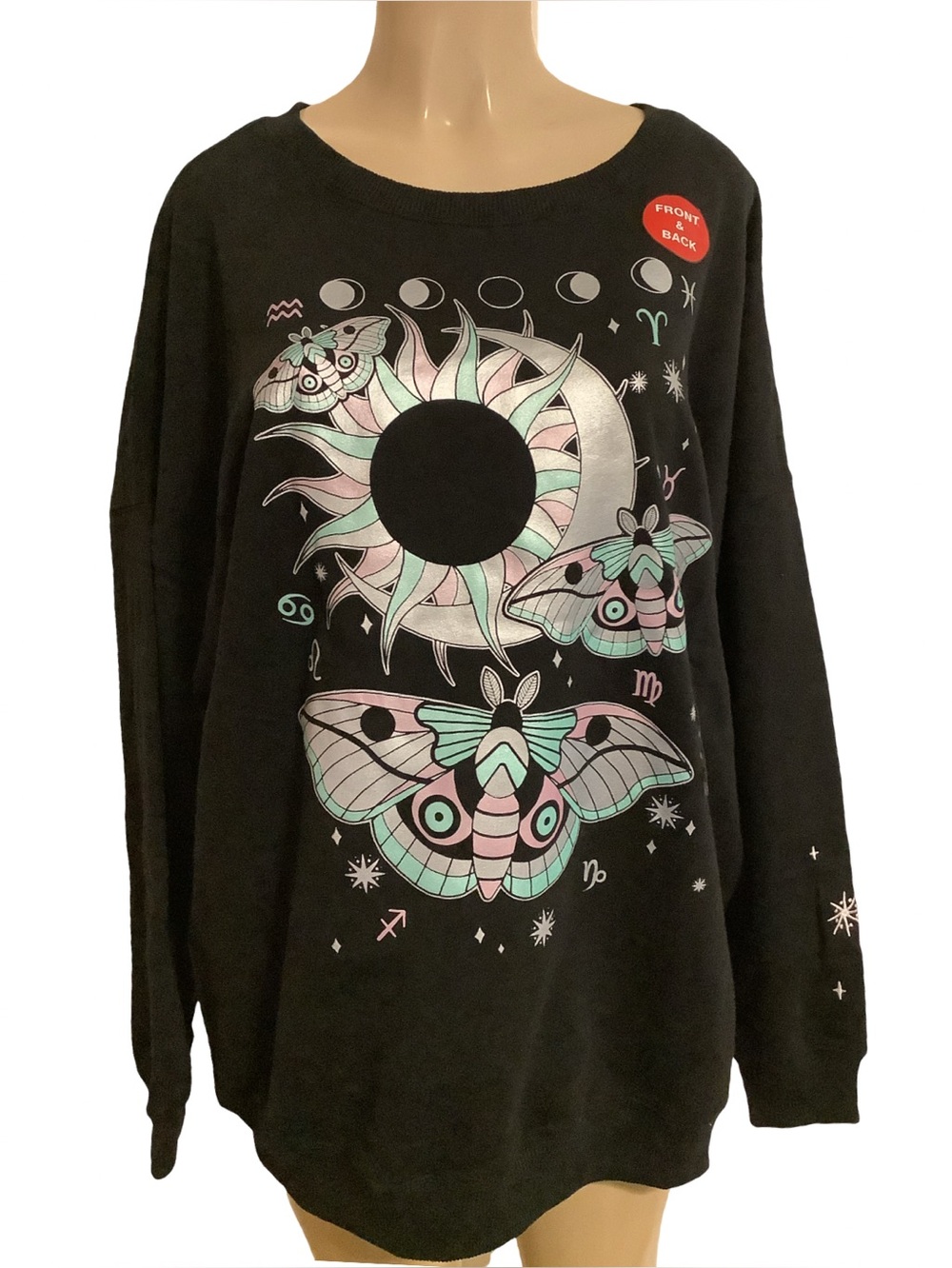 Mighty Fine Size X-Large Black Horoscope Sweatshirt. New with Tags.